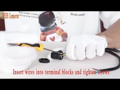 Kendinden Kilitli M19 Su Geçirmez Konnektör PA66 Malzeme Kablosu Panel Arka Montajına