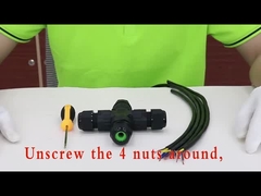 Erkek ve Dişi DB 2w2 Lehim Kupası Koaksiyel Güç Konektörü Su Geçirmez IP 68