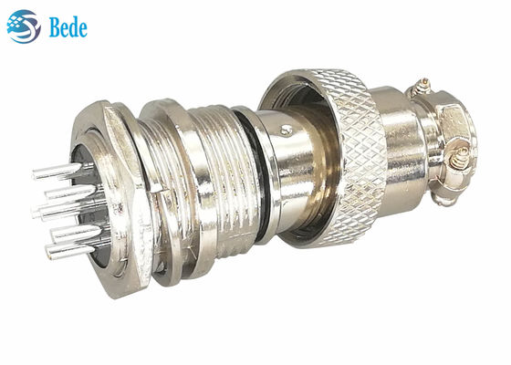Erkek ve Dişi Gx16 6 Pin Konnektör Düz Gümüş Kaplama Fiş