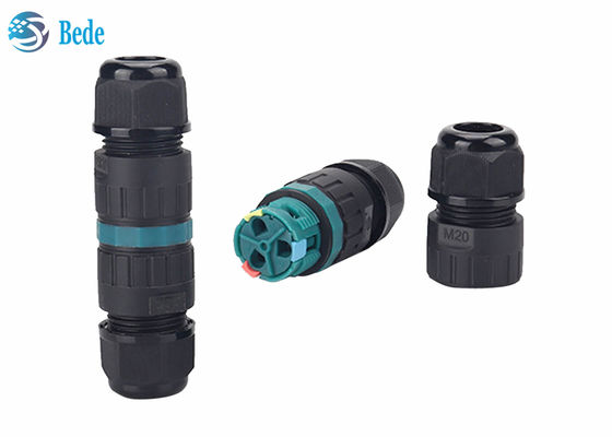 M20 Hızlı Kablolama Su geçirmez Kablo Bağlayıcısı 3 Pin 2 Kanal 450V 17.5A ip68 su geçirmez bağlayıcısı 2 Pin