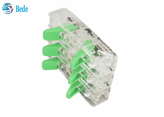 Evrensel Tel ve Kablo Hızlı Tel Konnektörü PA66 3 Giriş 3 Çıkış 450V