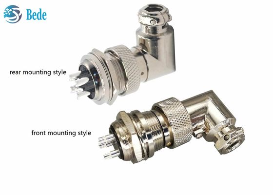 Havacılık 200V 4A M16 Kablo Konnektörü Dik Açı Dişi ve Panel Montajlı Erkek 6~10 Pin