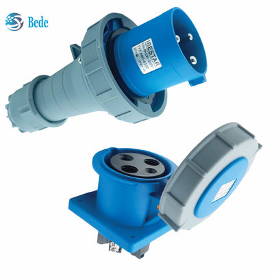 Mevcut 63A 125A Endüstriyel Fiş Priz Panel Montaj Tipi 3 Pinli (2P+E) IP67 220~250V