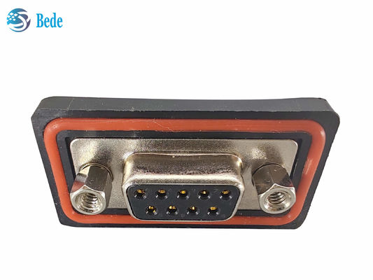 PA66 Silikon D Sub9 Dişi Konnektör Yüksek Akım Gerilimi 500V Montaj Tipi Lehimli