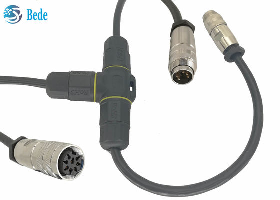 T Tipi 5 Pin Su Geçirmez Elektrik Konnektörleri Kablo Bağlantı Kutusu IP68 5 Pin