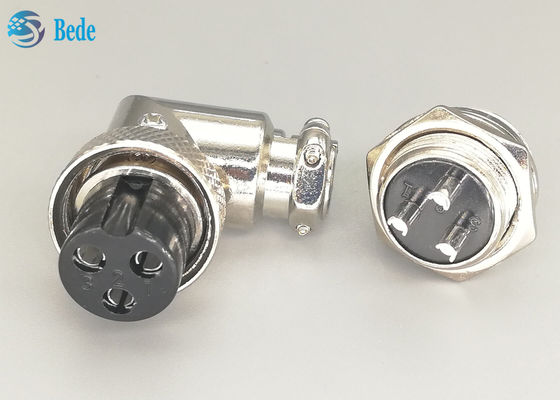 Çinko Alaşımlı Malzeme Gx16 3 Pin Konnektör Fiş ve Soket Kitleri Dirsek Konnektör