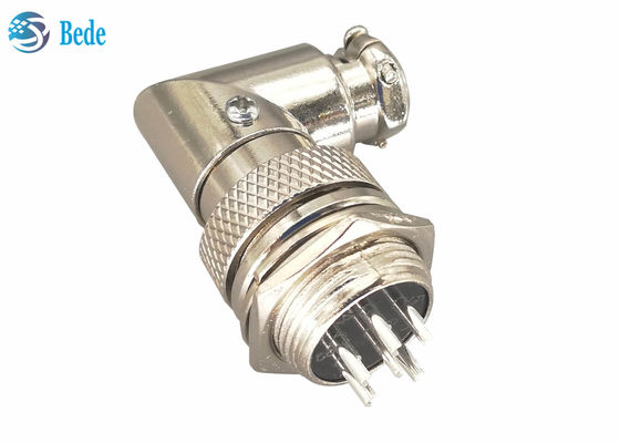 Silver Plated Aviation Connector Plug gx16 6 Pins Male And Elbow Female Connector Sets