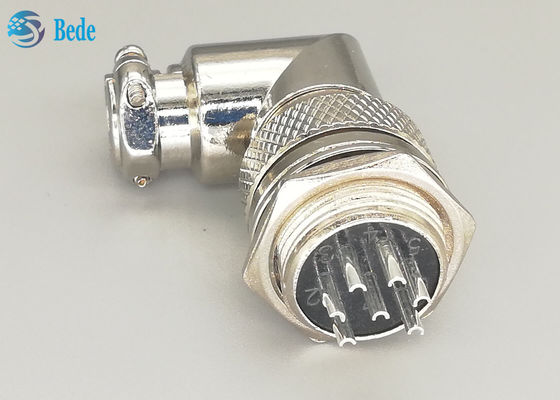 Gümüş kaplama 7 Pin gx16 90 Derece uçuşcu bağlantısı Erkek ve Kadın Setleri