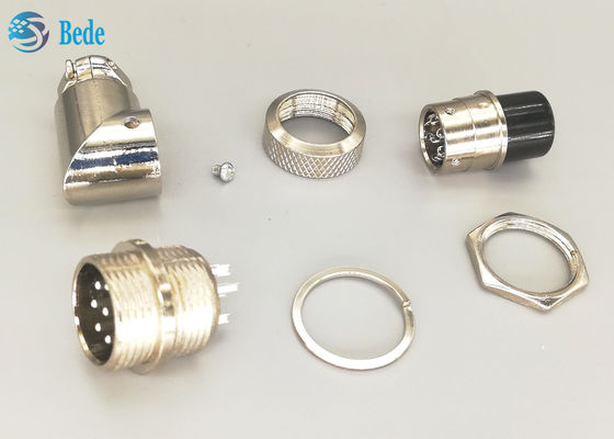 Gümüş kaplama 7 Pin gx16 90 Derece uçuşcu bağlantısı Erkek ve Kadın Setleri