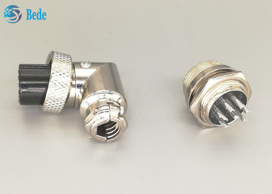Gümüş kaplama 7 Pin gx16 90 Derece uçuşcu bağlantısı Erkek ve Kadın Setleri