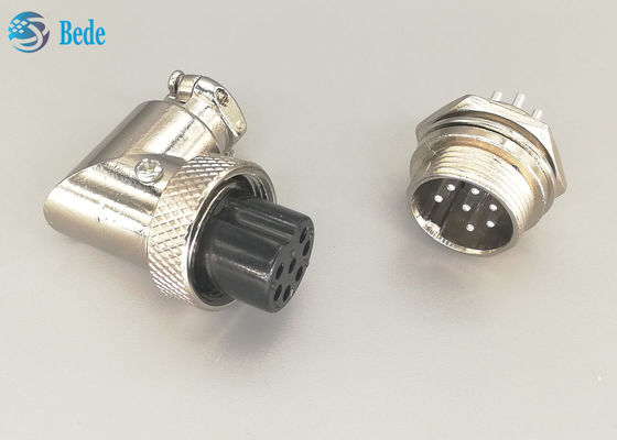 Gümüş kaplama 7 Pin gx16 90 Derece uçuşcu bağlantısı Erkek ve Kadın Setleri