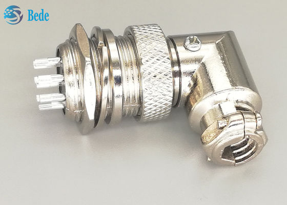 G×16 8 Pin Erkek ve Dişi Havacılık Konnektör Fişi L Tipi Gümüş Kaplama Fiş