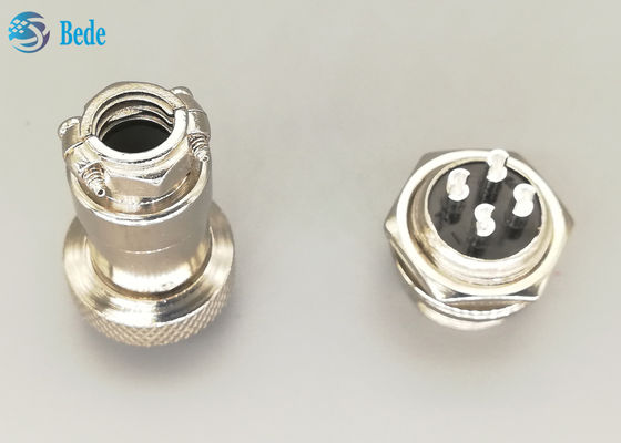 RoHS Havacılık Düz Gx16 4 Pin Konnektör Erkek ve Dişi Gümüş Kaplama Fiş