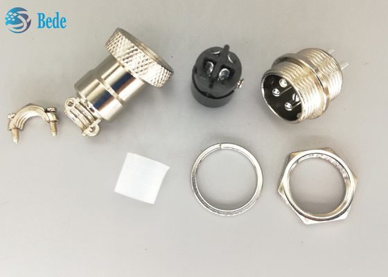 RoHS Havacılık Düz Gx16 4 Pin Konnektör Erkek ve Dişi Gümüş Kaplama Fiş