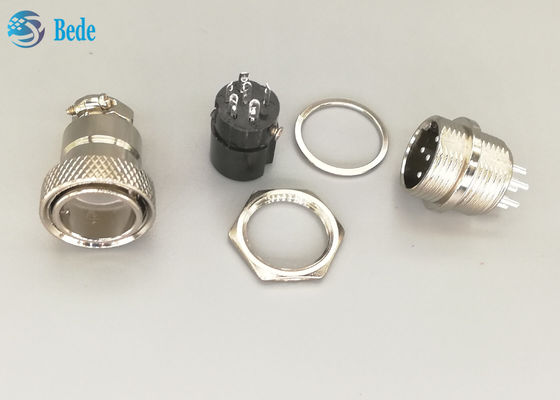 Erkek ve Dişi Gx16 6 Pin Konnektör Düz Gümüş Kaplama Fiş