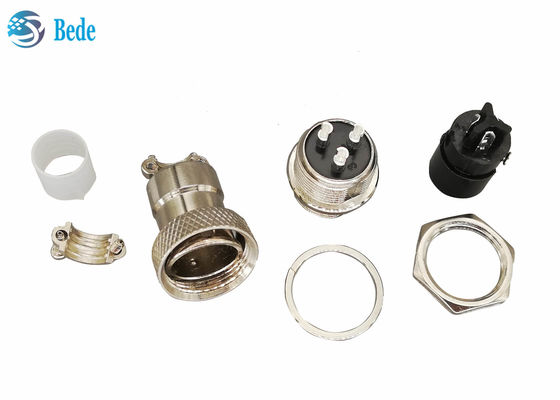 Circular Gx16 3 Pin Connector Plug And Socket Kits 16MM Front Mounting