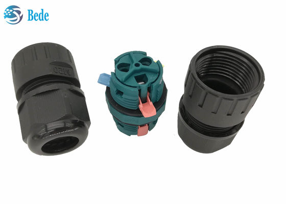 M20 Hızlı Kablolama Su geçirmez Kablo Bağlayıcısı 3 Pin 2 Kanal 450V 17.5A ip68 su geçirmez bağlayıcısı 2 Pin