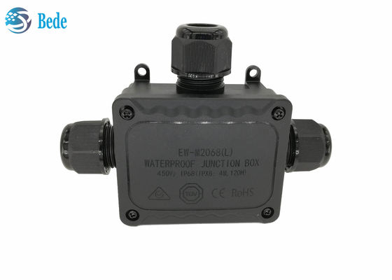 IP68 Su Geçirmez Bağlantı Kutusu Hava Koşullarına Dayanıklı Çıkış Kutusu 3 Kanal 450V T Tipi
