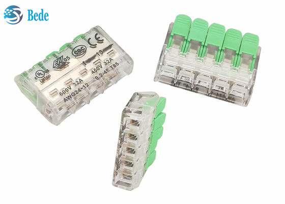 Spring Lever Quick Connect Terminal Block 5 Way  450V 32A OJ265