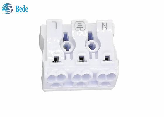 3 Pole Push Wire Connector Quick Terminal Block Suitable For Joining Solid Or Stranded Wires No Tools Needed