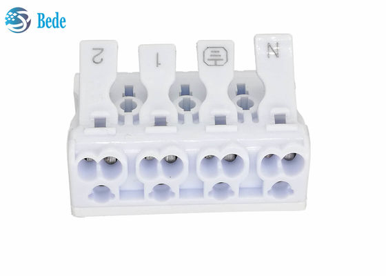 PA66 4 Kutuplu İtmeli - Tel Konnektör Hızlı Klemens Blokları Mandal Somunları 450V 16A