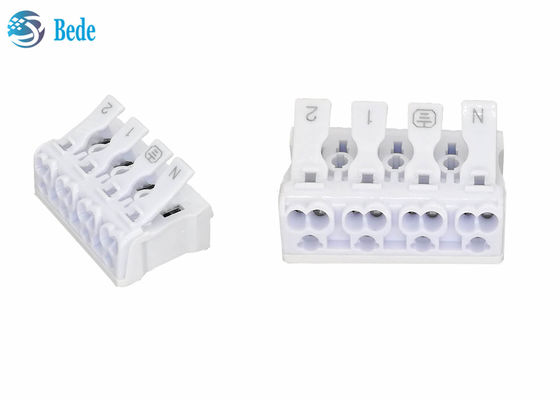 PA66 4 Kutuplu İtmeli - Tel Konnektör Hızlı Klemens Blokları Mandal Somunları 450V 16A
