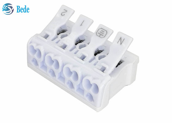 PA66 4 Kutuplu İtmeli - Tel Konnektör Hızlı Klemens Blokları Mandal Somunları 450V 16A