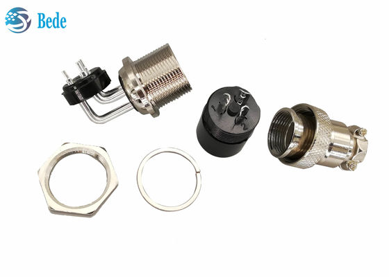 GX 20 2 3 4 Pin Havacılık Konnektörü Dirsek Erkek ve Düz Dişi Kitleri Panel Montaj Konnektörü