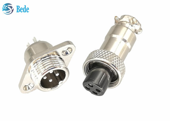 3A 200V GX12 M12 Havacılık Bağlantısı Plug ile Rhombus Flange Erkek ve Kadın Setleri