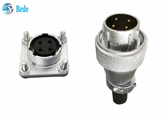 WS20 5 6 7 8 Pinli Dairesel Konnektör Kare Flanşlı ve Toz Kapağı ile 500V 10A