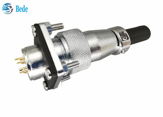 WS20 5 6 7 8 Pinli Dairesel Konnektör Kare Flanşlı ve Toz Kapağı ile 500V 10A