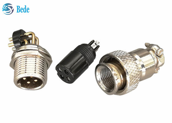 PCB kaynaklı Gx16 Havacılık Bağlayıcısı 90 Köşeli Pinlerle Erkek ve Dişi Bağlayıcısı 2 3 4 5 pin