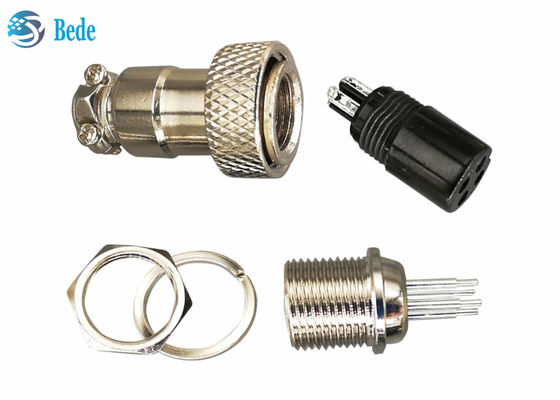 GX16 Havacılık Konnektör Kitleri PCB Kaynak Stili 7~10 Pin Fiş ve Soket 4A 200V