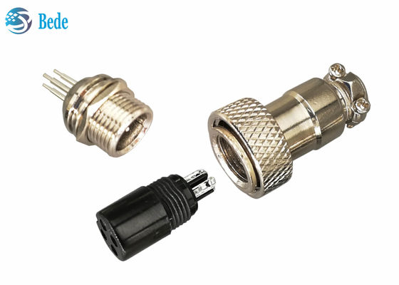 GX16 Havacılık Konnektör Kitleri PCB Kaynak Stili 7~10 Pin Fiş ve Soket 4A 200V