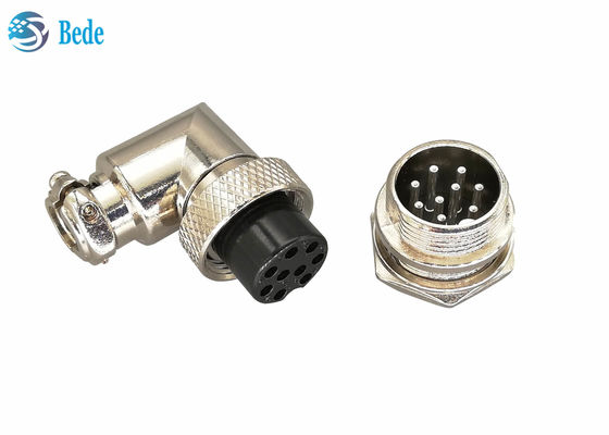 Havacılık 200V 4A M16 Kablo Konnektörü Dik Açı Dişi ve Panel Montajlı Erkek 6~10 Pin