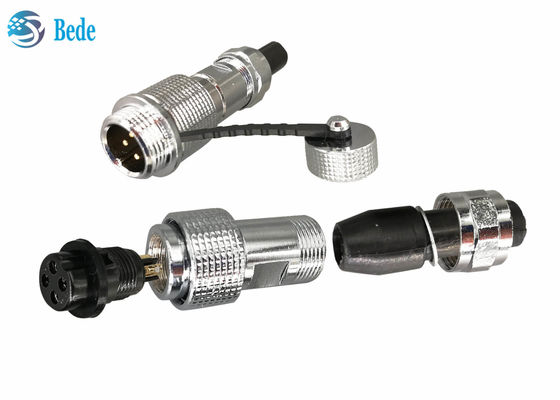 Bakır Shell M12 Havacılık Bağlayıcısı IP68 Kabloya Kablo Doklama Tarzı 2 ~ 7 Pin