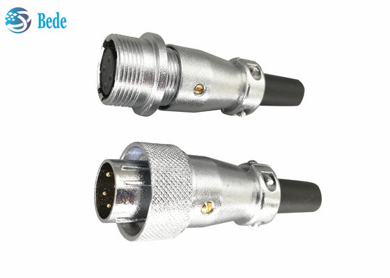 2 3 4 Pin Dairesel Konnektörler Fiş ve Soket Yerleştirme Konnektörleri 25A 500V