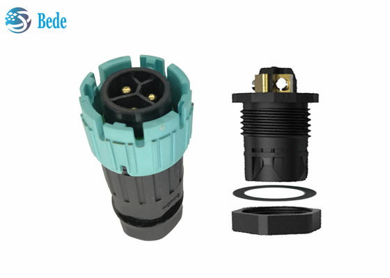 Kendinden Kilitli M19 Su Geçirmez Konnektör PA66 Malzeme Kablosu Panel Arka Montajına