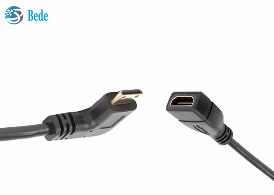 Mini HDMI Erkeğe HDMI Kadın Kablo Adaptörü Bağlantısı 4 Yönü Yukarı-Aşağı-Sol-Sağ