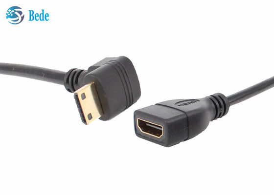Mini HDMI Erkeğe HDMI Kadın Kablo Adaptörü Bağlantısı 4 Yönü Yukarı-Aşağı-Sol-Sağ