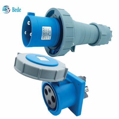 Mevcut 63A 125A Endüstriyel Fiş Priz Panel Montaj Tipi 3 Pinli (2P+E) IP67 220~250V
