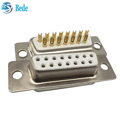 Birinci sınıf D-Sub 15 Dişi Konnektörler İzolasyon Direnci 5000 Megaohm Min Konnektör Stili D-SUB 15