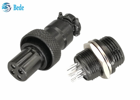 Erkek ve Kadın Kits Gx12 Havacılık Bağlantısı Siyah Renkli Çinko Alaşım Malzemesi