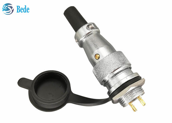 Krom Kaplamalı Çinko Alaşımlı Dairesel Konnektörler 2 3 4 Pin 10A 500V Toz Kapağı İle